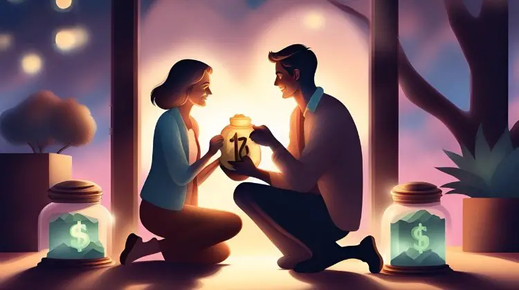 a young couple saving for retirement