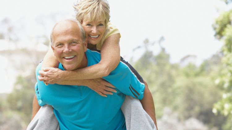 senior couple smiling