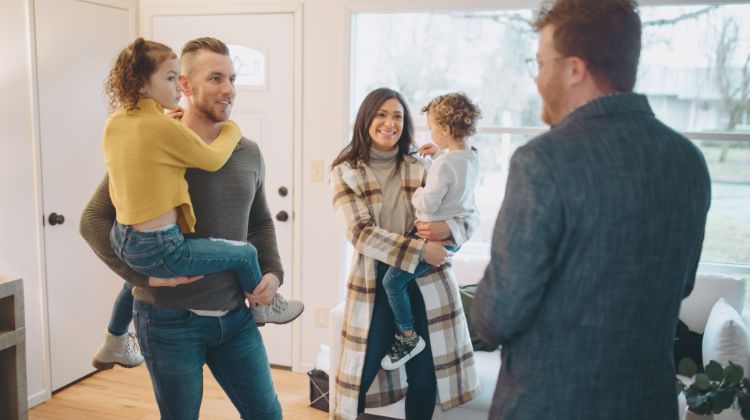 family buying a home