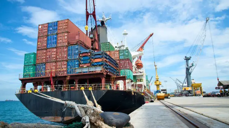 cargo ship at port